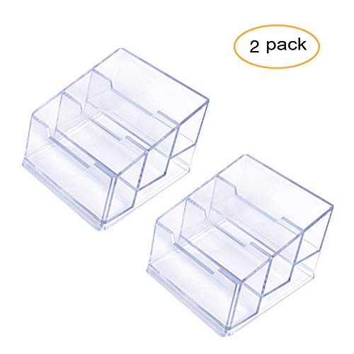 Business Card Case Holder, 2 Tier Premium Acrylic Clear Business Card Holder Display, Plastic Business Card Stand Organizer for Office (2 Pack 3 Tier)