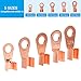 70 PCS Open Barrel Terminals, Icstation Copper Wire Lugs Battery Cable Lugs 10A 20A 30A 40A 50A Current Capacity Wire Crimp Copper Terminal Connerctor