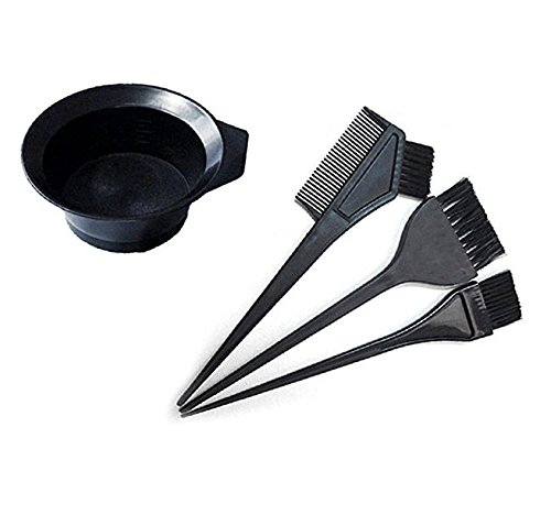 JVLM Home 4 Pieces Professional Salon Hair Coloring Dyeing Kit (Dye Brush & Comb/Brush/Bowl/Tint Tools)