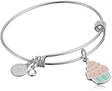 Halos & Glories, Cupcake Shiny Silver Bangle Bracelet