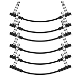 Donner 15cm Guitar Effect Pedal Cable Flat Patch Cable Black 6-Pack