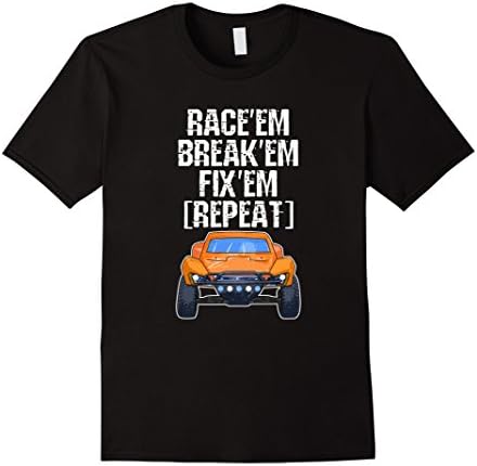 Mens RC Car Race em Break em Fix em Repeat T-shirt XL Black
