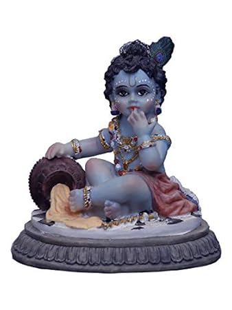Sri Krishna Culture- Hand Crafted Laddoo Gopal Baby Krishna-Hindu God and Goddess Idol/Statue/Murti/Figurine(4