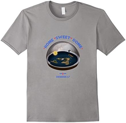 Men's Home Sweet Dome Flat Earth Model T-shirt Large Slate