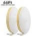 Door Weather Stripping,Insulation Seal Strip for Doors and Windows,Self-adhisive Foam Door Seal Strip,Soundproof Seal Weather Strip Gap Blocker Epdm,Total 66Ft Long(2 Rolls,33Ft/10m Each,White)