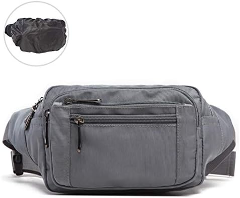 Ridioo Bum Bag Bum Bag Multifunctional Unisex Waist Bag with Waterproof Rain Cover for 8 Inch Mobile Phone, Purse, for Travel Outdoor (Grey)