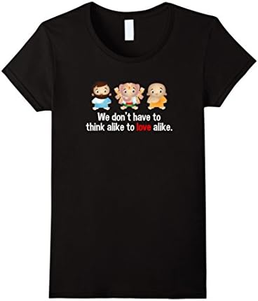 Womens Jesus Ganesh Buddha Interfaith t-shirt Large Black