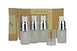 4 Piece 1/2oz,HILLO Silvery Glass Spray Bottles with Fine Mist Sprayer For Travel and Any Purpose ,Perfect for essential oils, perfume oils, rubbing alcohol, or other liquids.