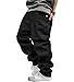 QBO Men's Vintage Graffiti Hip Hop Style Baggy Jeans Denim-38 Black