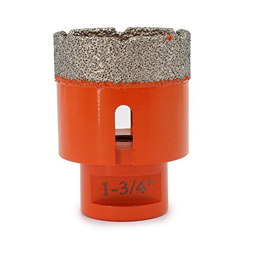 Diamond Core Drill Bit Masonry Hole Saw Kit With 1-3/4 Inch Diameter Vacuum Brazed For Most Angle Die Grinders Dry Wet Drilling Concrete Granite Porcelain ceramic tile Marble Stone