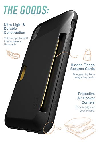Smartish iPhone XR Wallet Case - Wallet Slayer Vol. 1 [Slim + Protective] Credit Card Holder for Apple iPhone 10R (Silk) - Black Tie Affair - Thumbnail 3