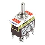 uxcell AC 250V/15A 125V/20A ON/OFF/ON 3 Position DPDT Momentary Toggle Switch