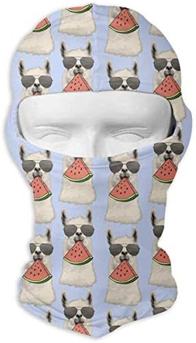 Balaclava Full Face Mask Glasses Alpaca Eat Watermelon Hood Motorcycle Face Mask Windproof UV Protection
