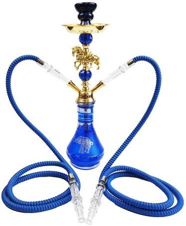 Amazon Co Jp 水タバコシーシャブルー水パイプ ダブルホース ホース2本 Shisha Hookah 喫煙具 石炭クランプ付き ホーム キッチン