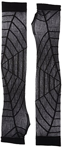 MUSIC LEGS Women's Sheer Spandex Spider Web Design Arm Warmer, Black, One Size