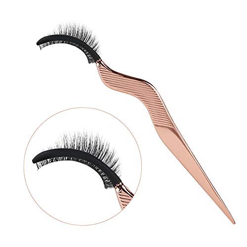 WBCBEC False Eyelashes Applicator Tool Portable Rose Gold Eyelash Extension Tweezers Stainless Steel Remover Clip Nipper
