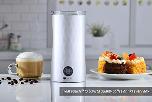 Milk Frother – Casara 4 in 1 Electric Milk Frother and Steamer for Bulletproof Coffee, Cappuccino, Latte, Matcha - Hot and Cold Automatic frother with Extra Whisks,Non-Stick Interior, Precise Temperature Control