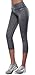 Women's Activewear Yoga Pants High Rise Slim Fit Tights Cropped Capris,Medium / 8/10,Dark Grey