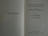 Front cover for the book A History of the German Republic by Arthur Rosenberg