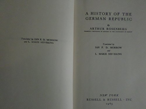 A History of the German Republic