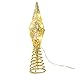Juegoal 20 Lights Star Tree Topper, Gold Christmas Treetop Decoration - 9
