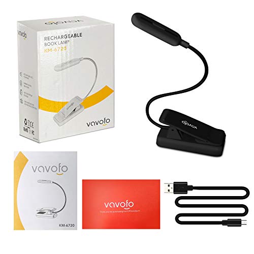 VAVOFO USB Reading Light for Bed Kids, 7 LED Book Light with 9-Level Warm Cool White Daylight, Eye Care Lamp with Power Indicator for Kindle Bookworms (Black) - Thumbnail 5