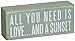 Primitives by Kathy 19111 Beach-Inspired Blue Box Sign, 6 by 2.5-Inch, and a sunset