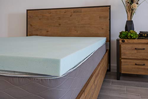 DreamFoam Bedding BB3GT33 Gel Infused Slow Response Memory Foam Mattress Topper, Twin, Blue