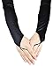 JISEN Women's Fingerless Long Over the Elbow Shinny Satin Bridal Opera Gloves 18 inch Black