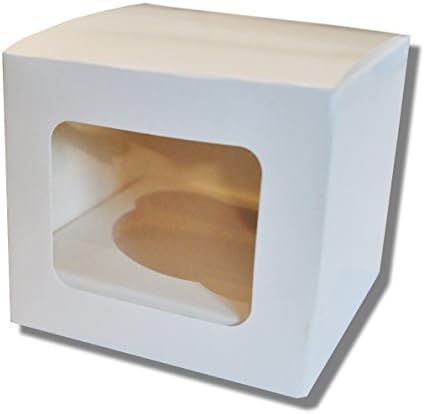 100 x Individual White Cupcake Boxes / Fairy Cake Box with Window