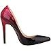LOSLANDIFEN Women's Pionted Toe Double Color Pumps Slender Leather Stiletto High Heels Wedding Shoes