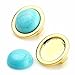 BEADNOVA 5 Pcs 12mm Turquoise Beads Semiprecious Stone Gemstone Round Flat-Back Cabochons Beads Fashion Jewelry Beads Findings Set With Free Jewelry Packing Box