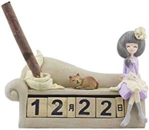 Collectible Figure, Enjoyable Life Fashion Lady Series Home Decor Accents, Zakka Style Polyresin Figurine and Sculpture, Decorative Ornaments For Vehicle, Home, Garden, Patio (Calendar B)
