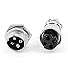 Uxcell a15070400ux0496 10Pairs 16 mm Thread 4 Pins Male Female Panel Metal Aviation Wire Connector (Pack of 20)
