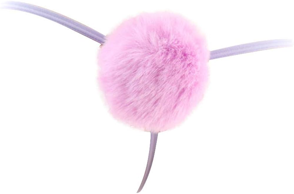 TOMORI Womens Sexy Thong Pantie Cute Rabbit Tail G-String Fur Ball Bikini T-Back Cosplay Underwear, Purple (Mesh), One Size: Clothing