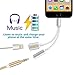 iPhone 7 Lightning to 3.5mm Audio Adapter, Top Quality 8-Pin Lightning to 3.5mm Headphone Adapter and Lightning Charging Port for iPhone 7, iPhone 7 Plus (Silver)