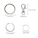 Jeffirm 60pcs Key Chain Ring Split Rings Key Chains for Keys Organization Silver Color