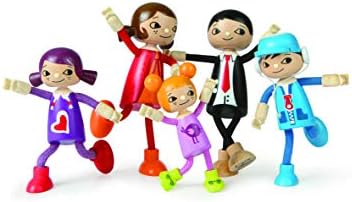 hape modern family 5 bendable wooden doll set