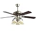 Indoor Ceiling Fan Light Fixtures - FINXIN FXCF03 (New Style) New Bronze Remote LED 52 Ceiling Fans For Bedroom,Living Room,Dining Room Including Motor,Light(5-LED 25W),5-Blades,Remote Switch