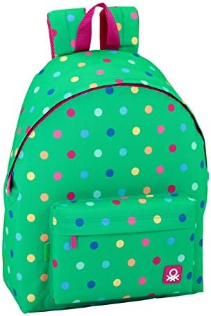 Stationery Benetton Dots Green Backpack 42cm
