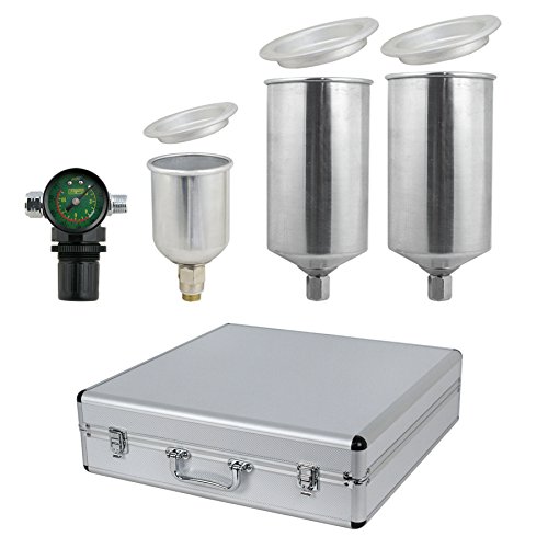 Super-Deal-Set-of-3-HVLP-Stainless-steel-Auto-Paint-Gravity-Feed-Airbrush-Air-Spray-Gun-Kit-with-Cups-Air-Regulator-Maintenance-w-Free-Carrying-Case