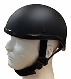 Gladiator Half Novelty Harley Motorcycle Helmet Skull Cap Flat Black Skid Lid (L, BLACK)