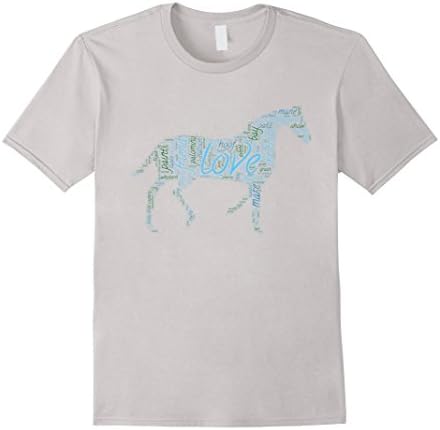 Mens Horse Lovers T-Shirt Gift Medium Silver