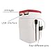 cute-OULI New Mutipurpose Travel Adapter, Universal Travel Plug With Dual USB Ports, Safety Travel Wall Charger & Converter & Transformer, White Color