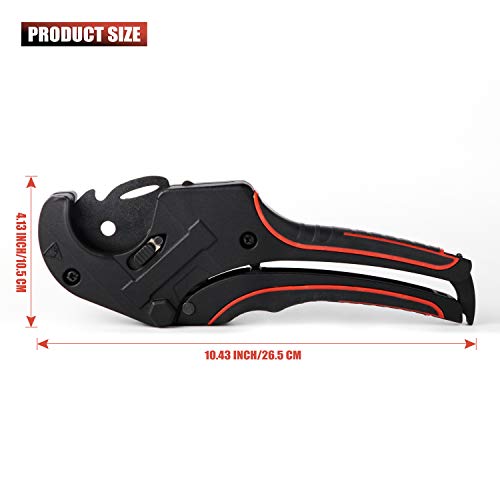 GETUHAND Ratchet-type PVC Pipe Cutters, 1/8-inch to 2-1/2-inch Hose Cutter Tool, One-hand Fast PEX Pipe Cutter for Cutting PEX, PVC, and PPR Plastic Hoses and Plumbing Pipes