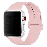 Band for Apple Watch 38mm, Guangzhi New Design (Metal Tuck Clasp Ouside/Correct Wearing Way in 4th Image) Soft Silicone Sport Strap Band for iWatch Series 1 / 2 / 3, Sport, Edition,38mm,Vintage Rose