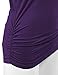 Made By Johnny MBJ WT1036 Womens V Neck 3/4 Sleeve Dolman Top with Side Shirring XXL Dark_Purple