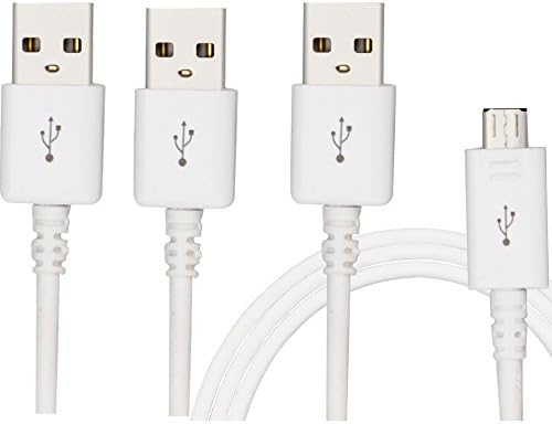 Micro USB Charging Cables MortyMart Micro USB Cable PowerLine High Speed USB 2.0 A Male to Micro B Sync and Charging Cables Speed Sync 2A Quick Charging Android Fast Charger (3 Pack White 10Ft)