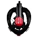 Dowellife Tubeless Full dry Full Face 180° Vision Diving Anti-Fog Snorkel Mask. No Chokes Water (black, Large&Extra large)