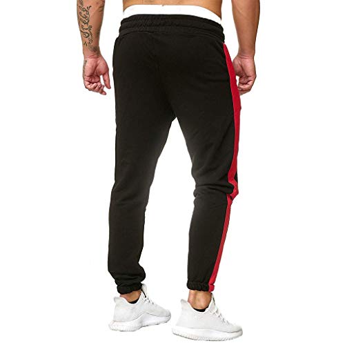 TIMEMEANS Casual Pants Mens Sport Sweatpants Long Trousers Tracksuit Fitness Joggers Pant Black - Thumbnail 2